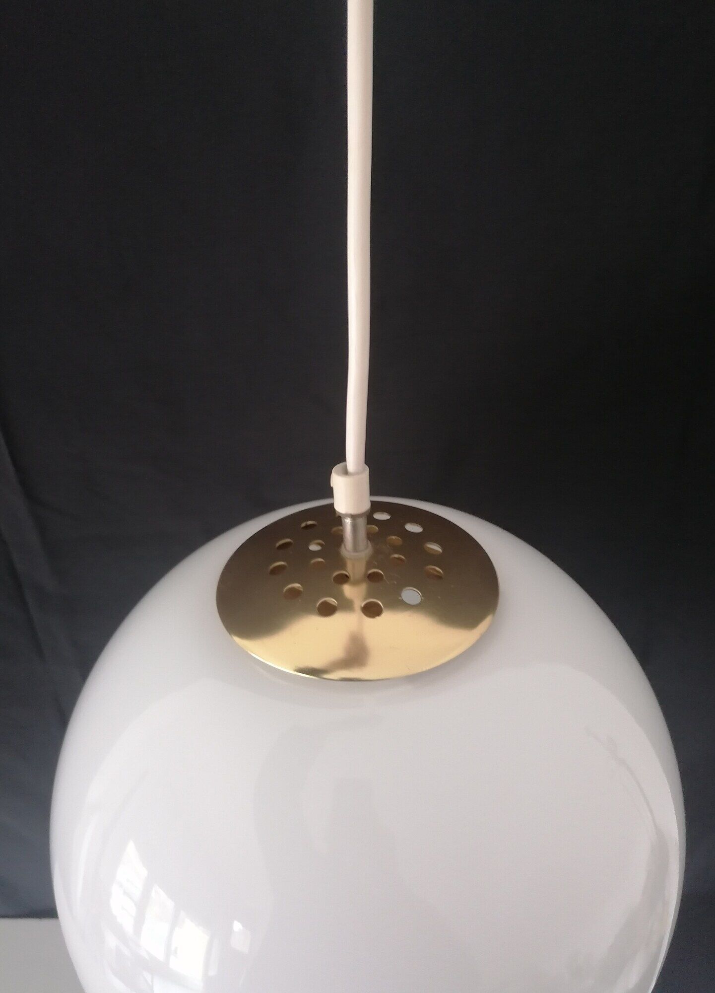 Parscot France hanging Opalin Glass Globe - 30 cm - 60-70 years