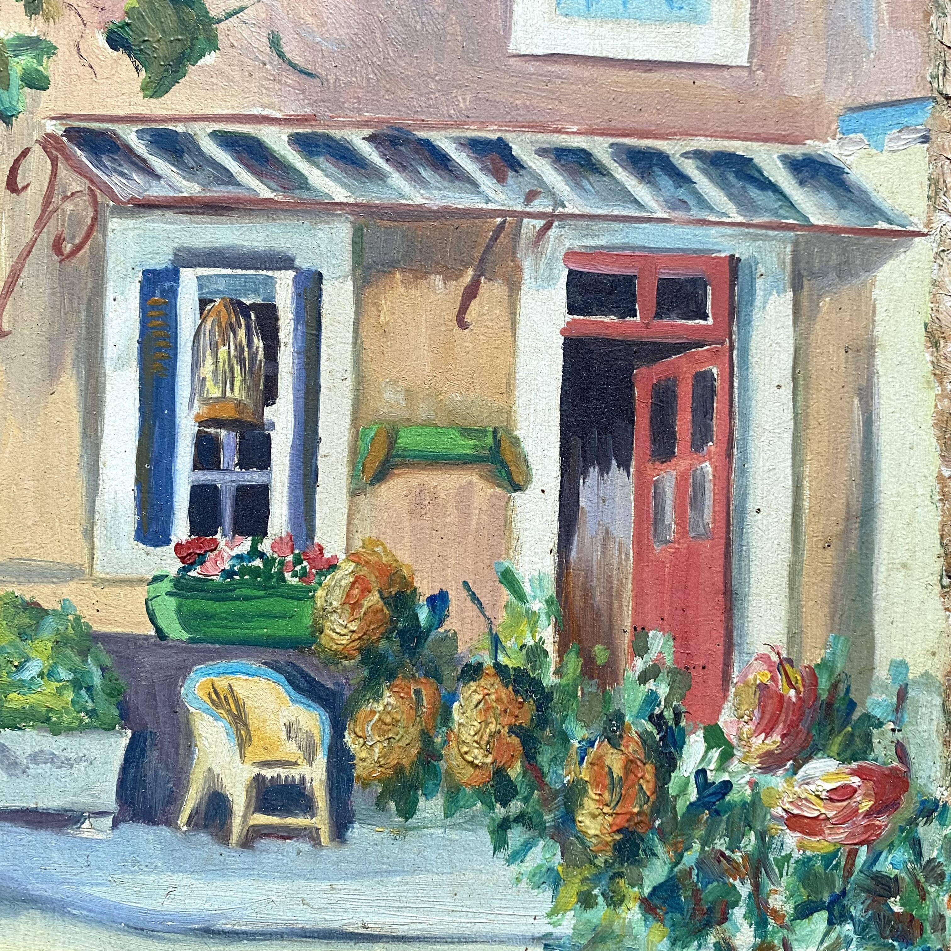 Grande toile encadrée maison ensoleillée