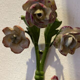 Paire appliques fleurs porcelaine