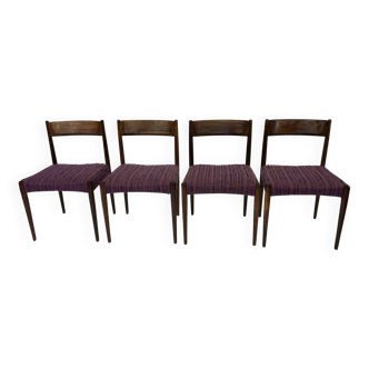 Vintage Set Of Four Dining Chairs in rosewood 70s design