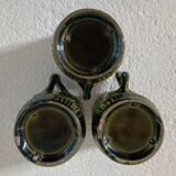 3 cups and saucers in bamboo decor slip