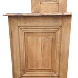 Natural wood bookcase with 3 doors and shelves