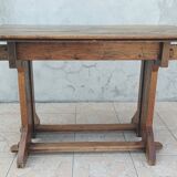Set of table and 4 mountain chairs in solid oak