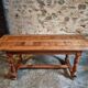 French farmhouse table in oak – 1950-1970 – Top made of solid blocks