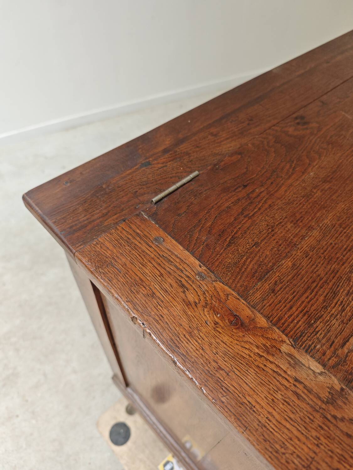 Antique solid wood workbench, dough cabinet from the 18th century.