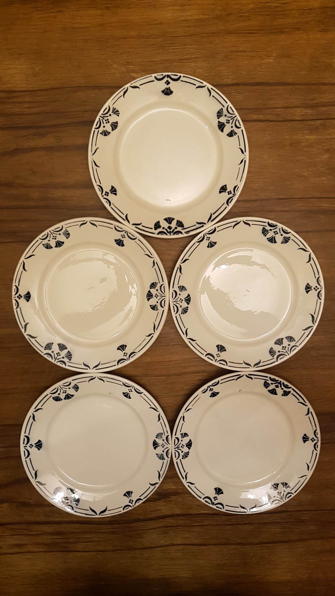 Set of 5 plates Badonviller model Dinan