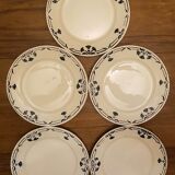 Set of 5 plates Badonviller model Dinan