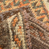 5x11 orange and brown vintage tapis rug, 352x162cm