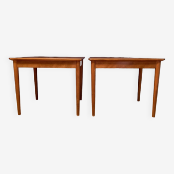 Pair of mahogany side tables, Denmark, 1950s.