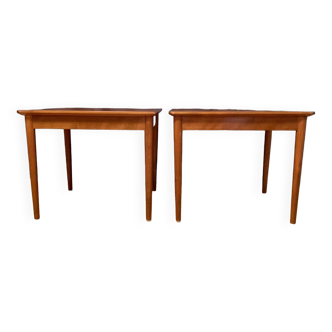 Pair of mahogany side tables, Denmark, 1950s.