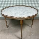 Marble and brass coffee table