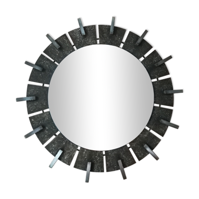 Miroir soleil brutaliste en acier