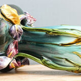 Paire de vases en barbotine, art nouveau
