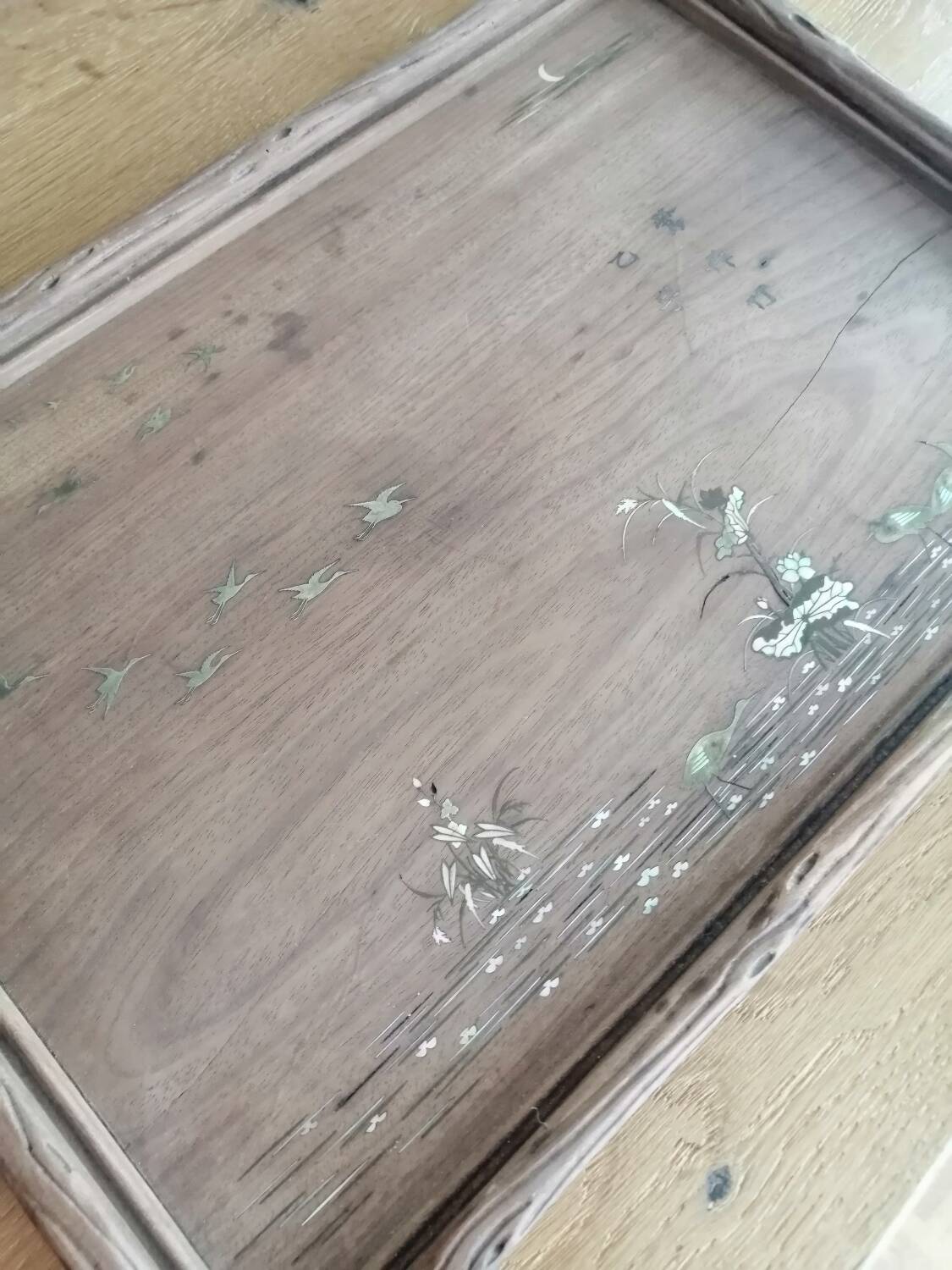 Vintage Indochinese pearly tray