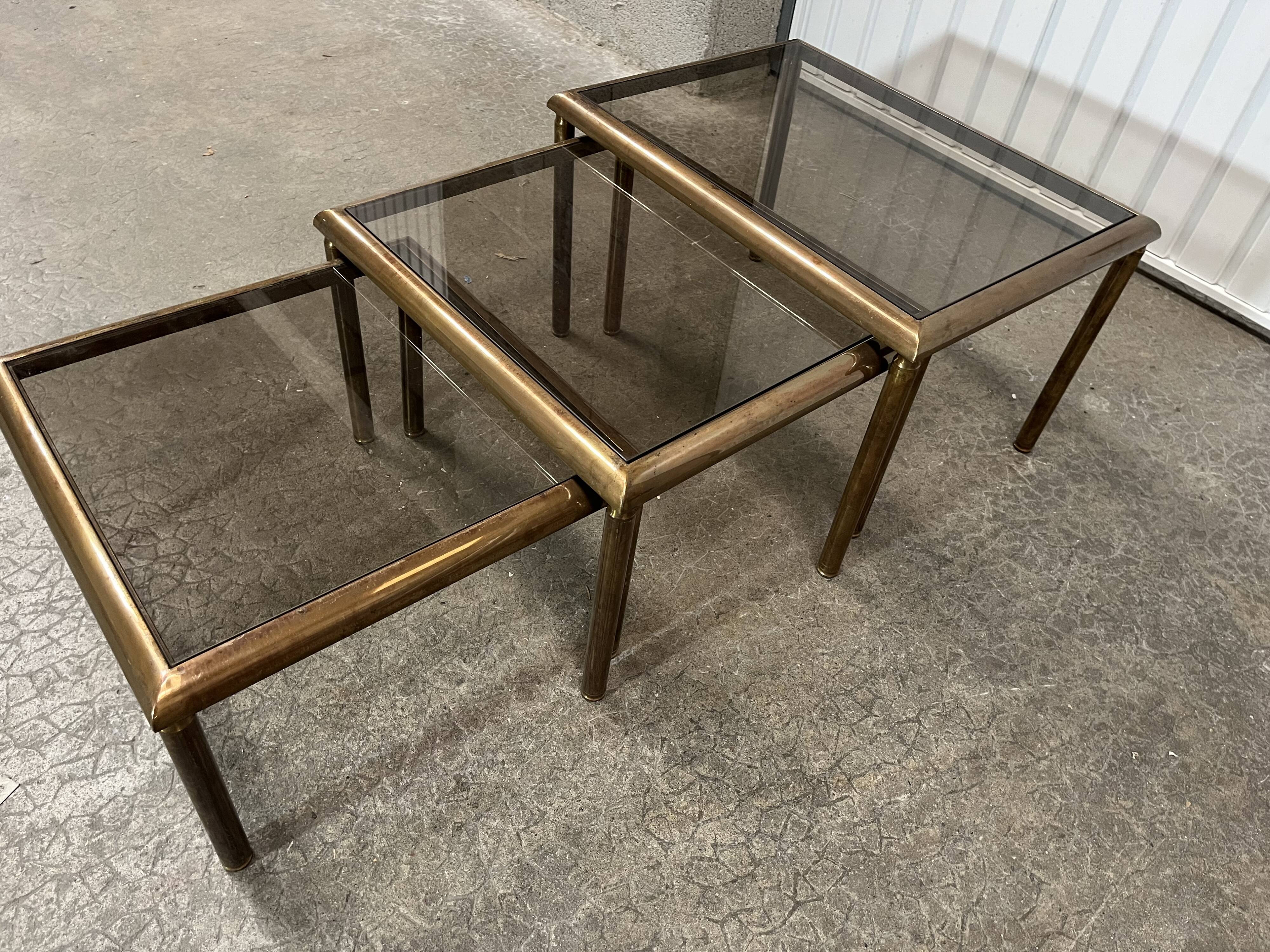 Brass pull out tables 1970