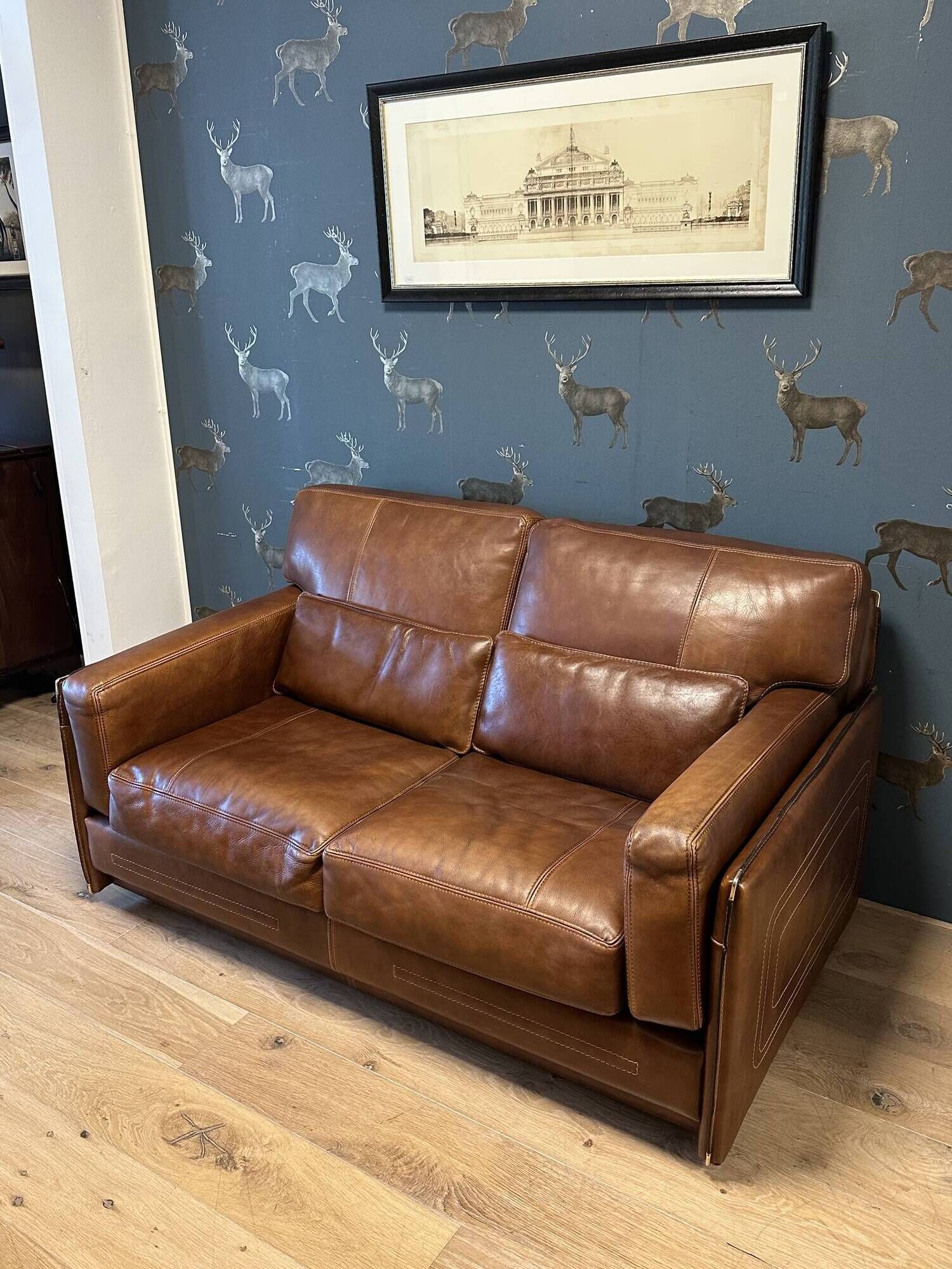 Beautiful buffalo leather 2-seater sofa