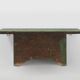 Rustic small green wooden wall unit with 2 shelfs, France ca. 1880
