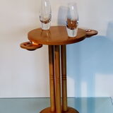 Small smoker's table, side table, Scandinavian blond wood, tripod, vintage 70'