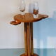 Small smoker's table, side table, Scandinavian blond wood, tripod, vintage 70'