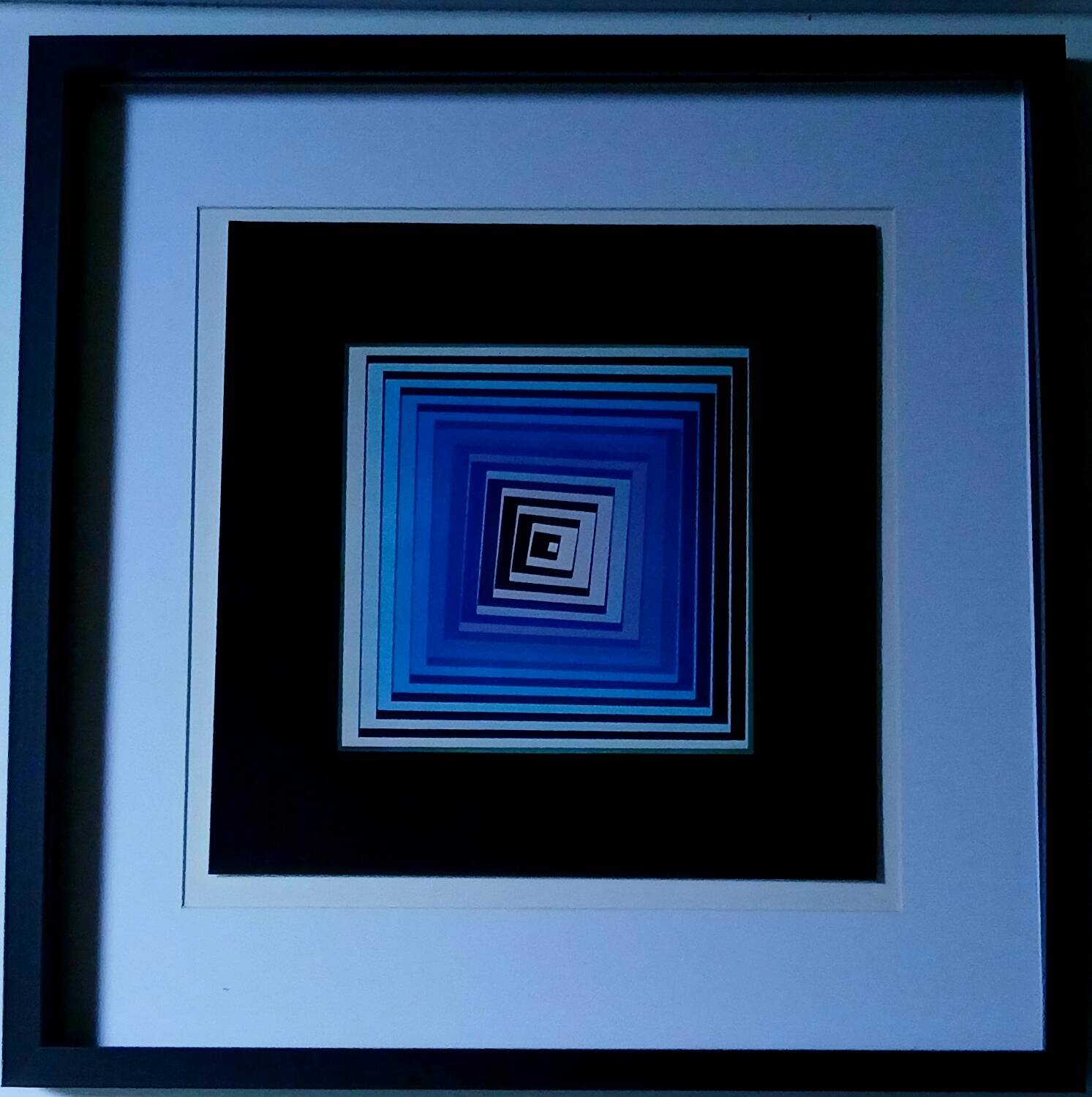 Tableau Vintage Art Optique - Victor Vasarely - Frame 40x40cm