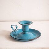 blue metal candle holder