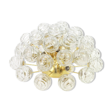 spectacular Sputnik ceiling lights with glass snowballs by Doria, Germany, 1970s.