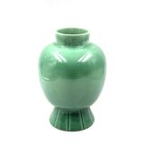 Paul Millet, Art Deco green ceramic vase, Sevres France 1930s