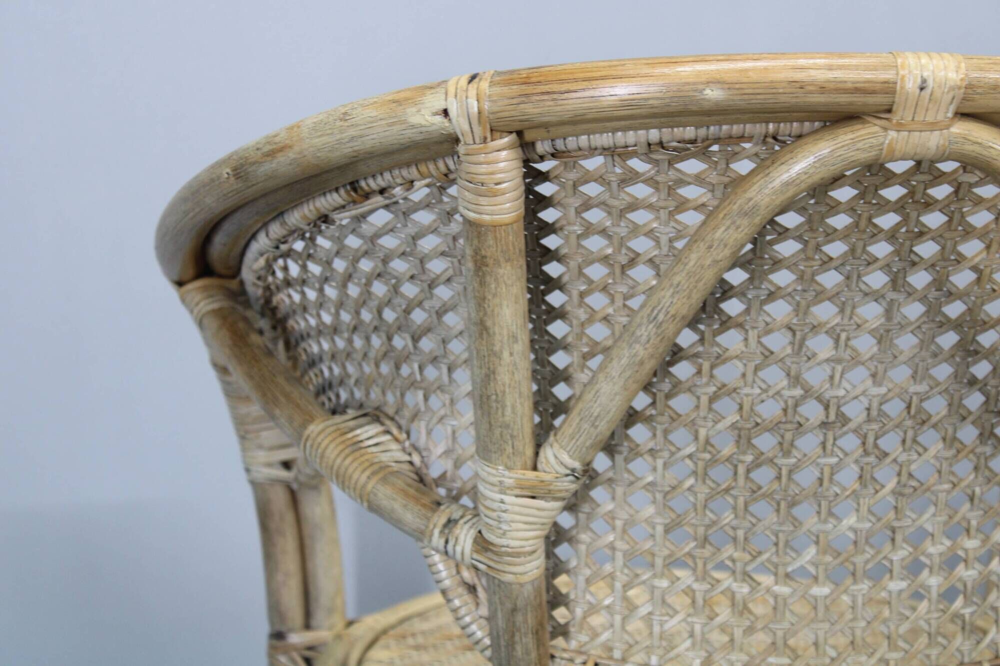 1970s Set of Four Rattan Chairs, Italy