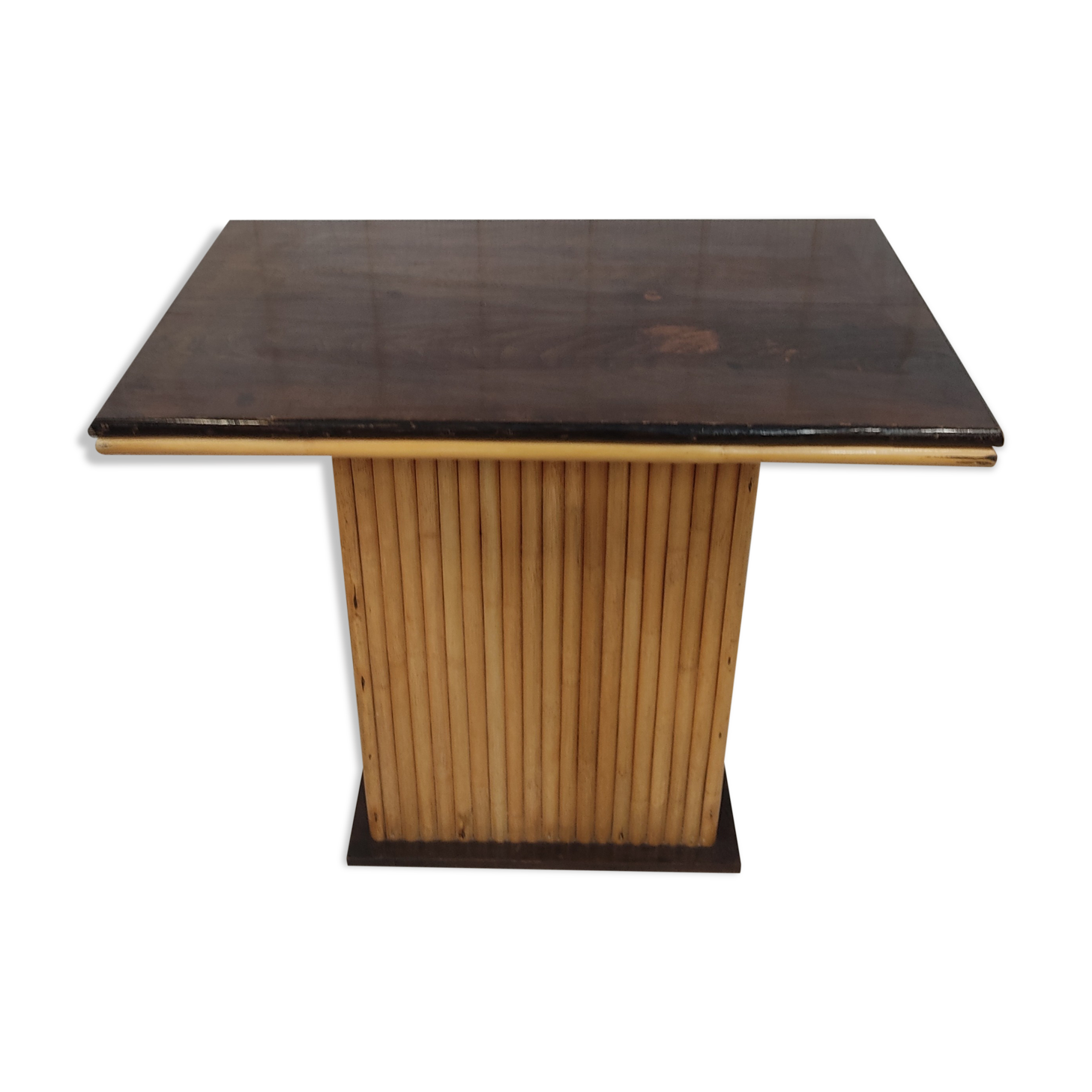 Vintage bamboo and solid wood bistro table