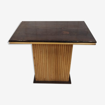 Vintage bamboo and solid wood bistro table