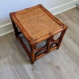 Caramel rattan side table