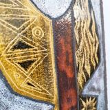 Enamelled ceramic plate abstract decoration Jean Jaffeux