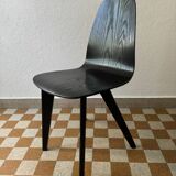 90s designer chairs in lacquered curved wood (X2)