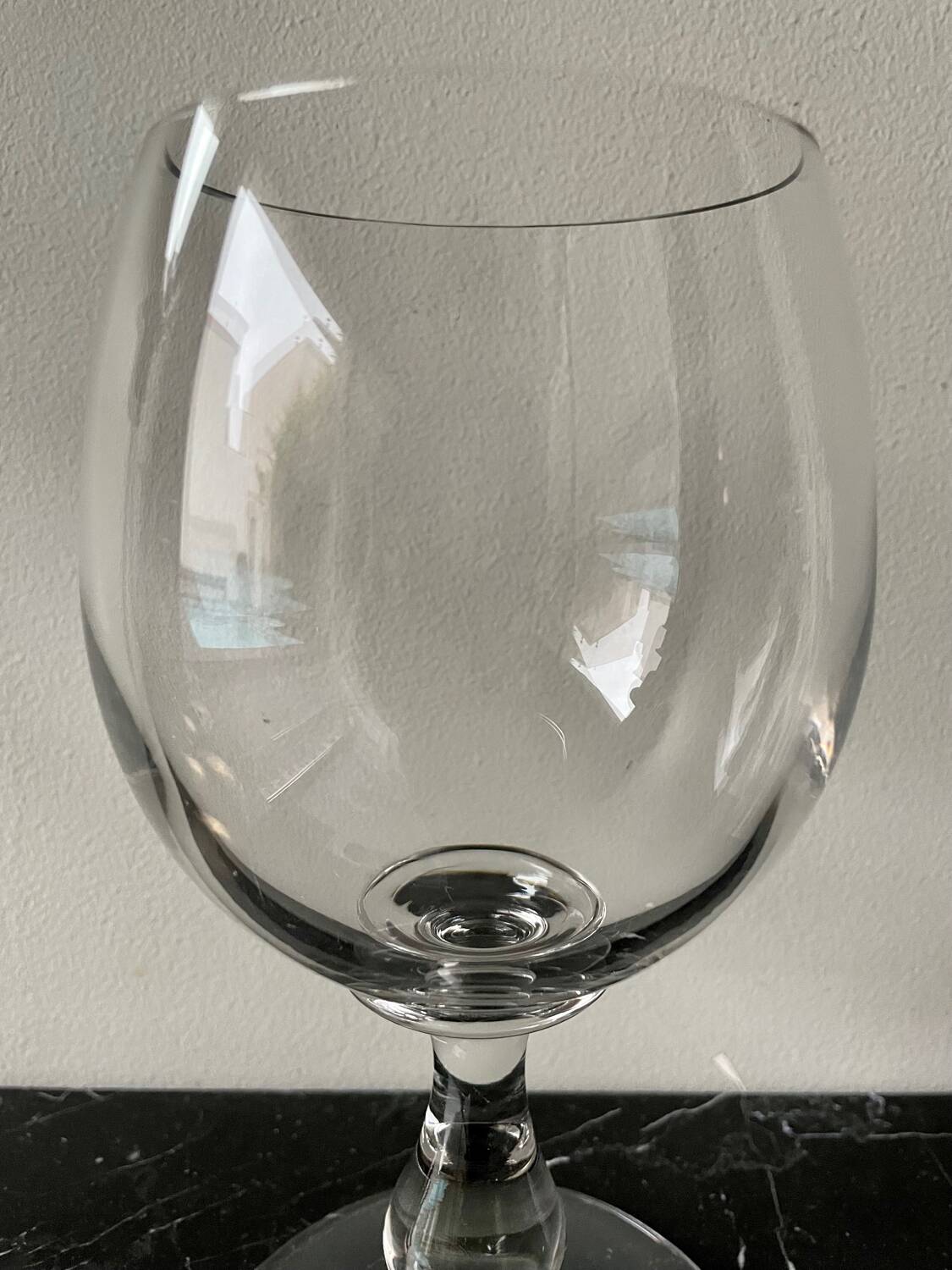 Old crystal stemmed glass vase