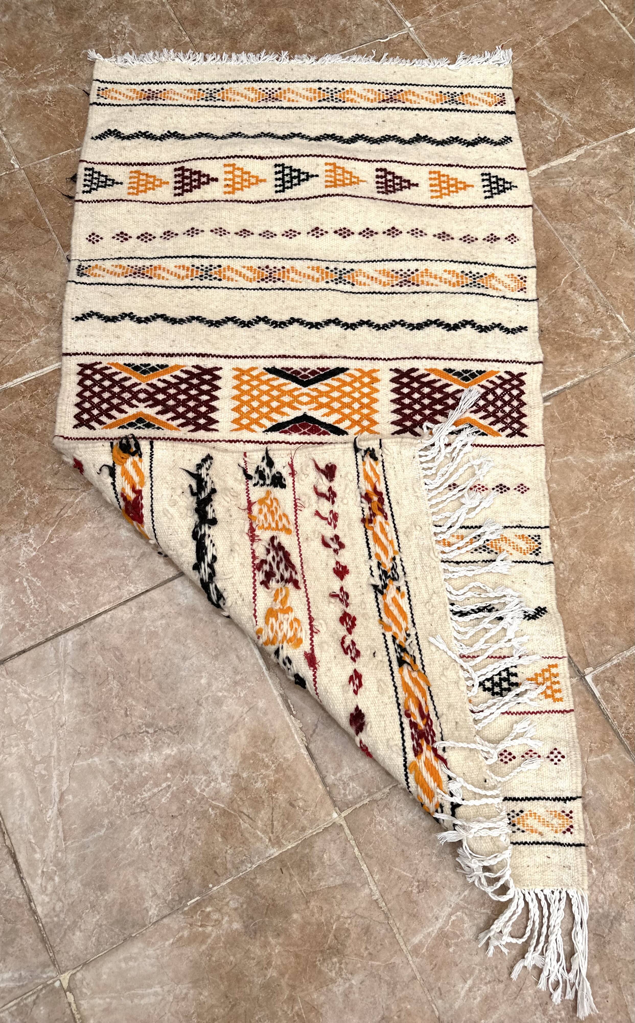 Unique and medium sized Berber rug, gray rug, Moroccan kilim.
