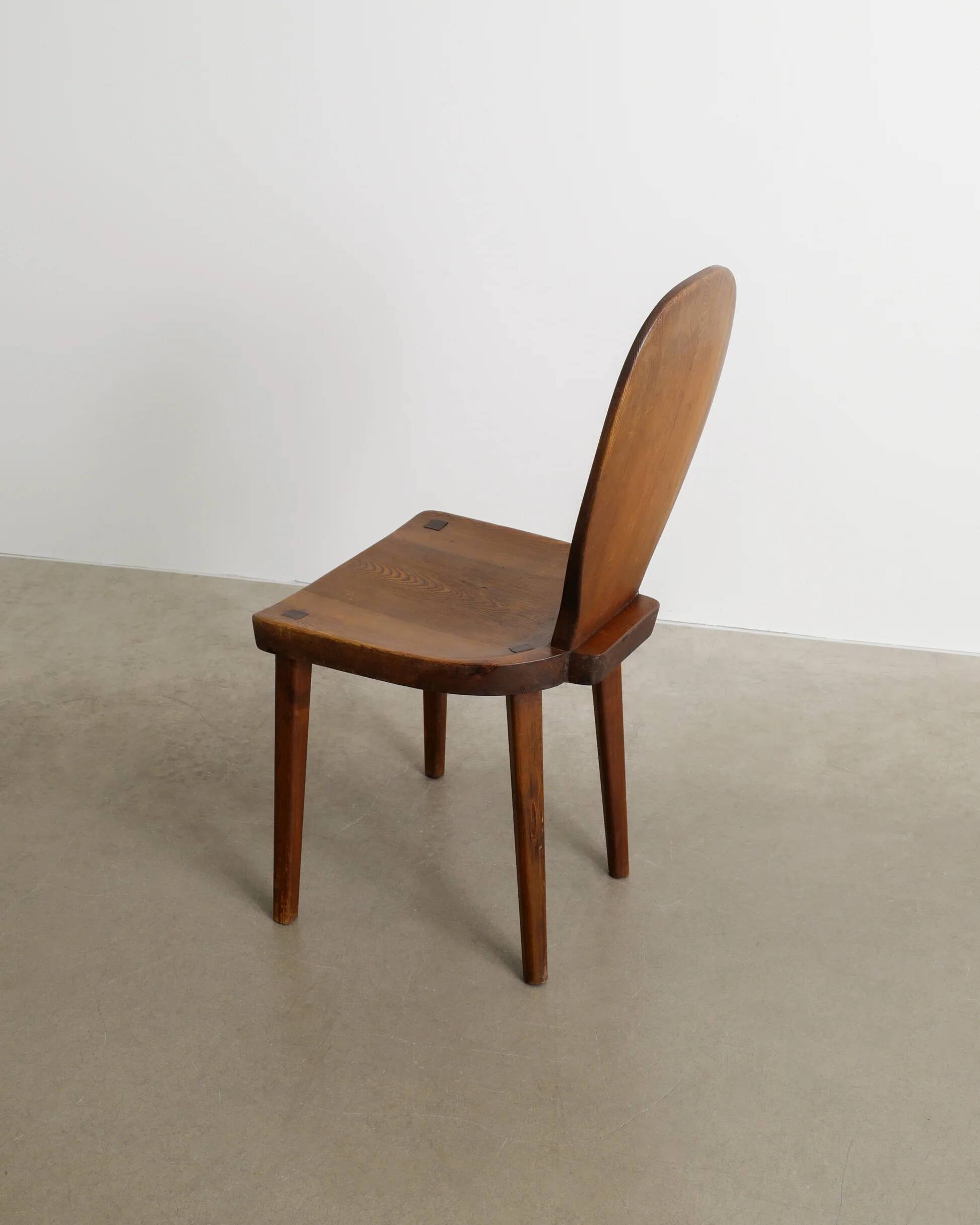 Vintage Swedish Modern Wooden "Skedblad" Pine Chair by Carl Malmsten, 1930s