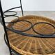 Raoul Guys style metal and rattan serving trolley from the 50s