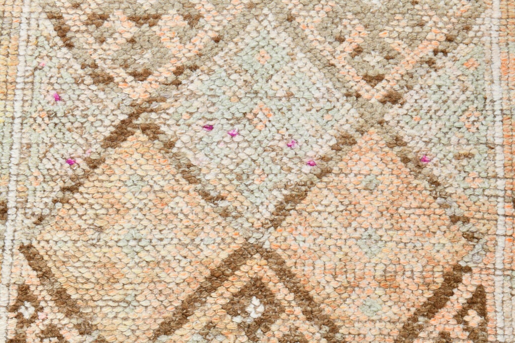 3x12 Turkish Cream & Brown Vintage Runner Rug, 79x366Cm
