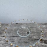 Trio of gold beaded glass dishes