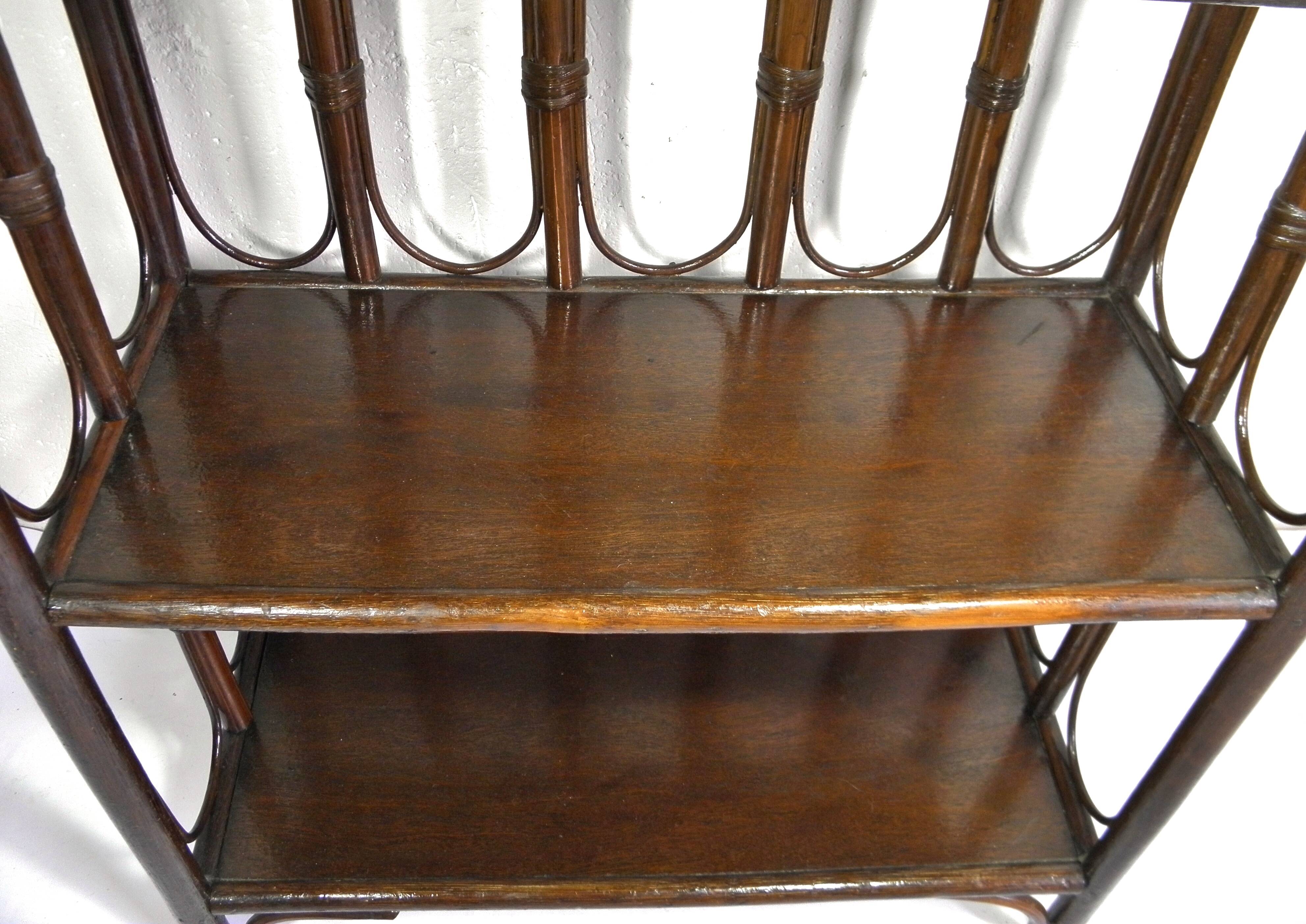 SHELF - BOOKCASE on legs in RATTAN