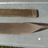 Pair of wooden skis and poles for children