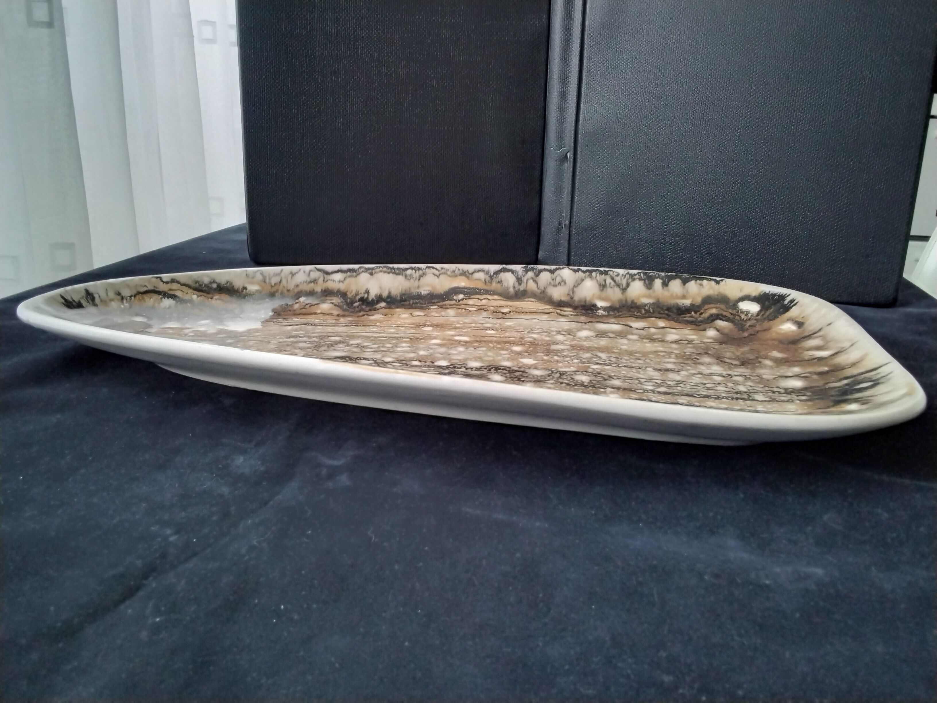 Ceramic fish dish from Niderviller model Ecume