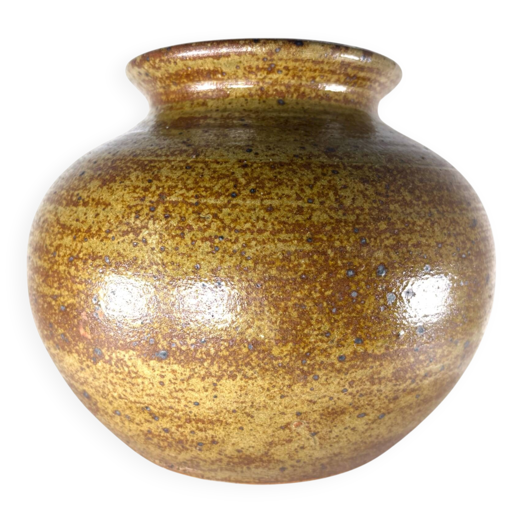 Round stoneware vase by Guy Baudat, France, Vintage 1970, XL