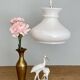Vintage globe pendant light in white opaline
