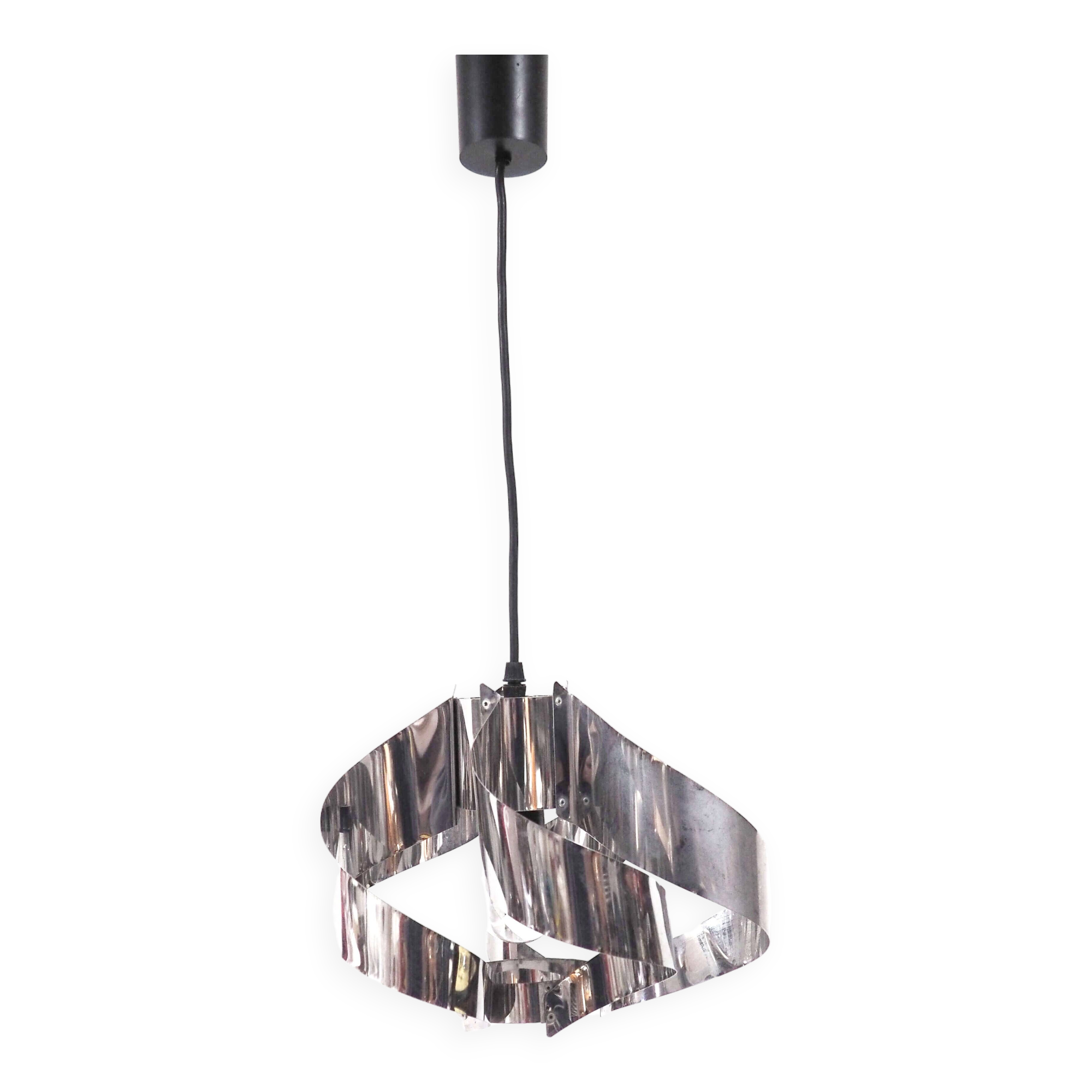 Space age pendant light stainless steel blades