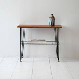 Vintage Scandinavian nightstand in wood and metal
