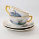 Set of 2 Gien Magellan "Caribbean" cups and saucers, vintage earthenware