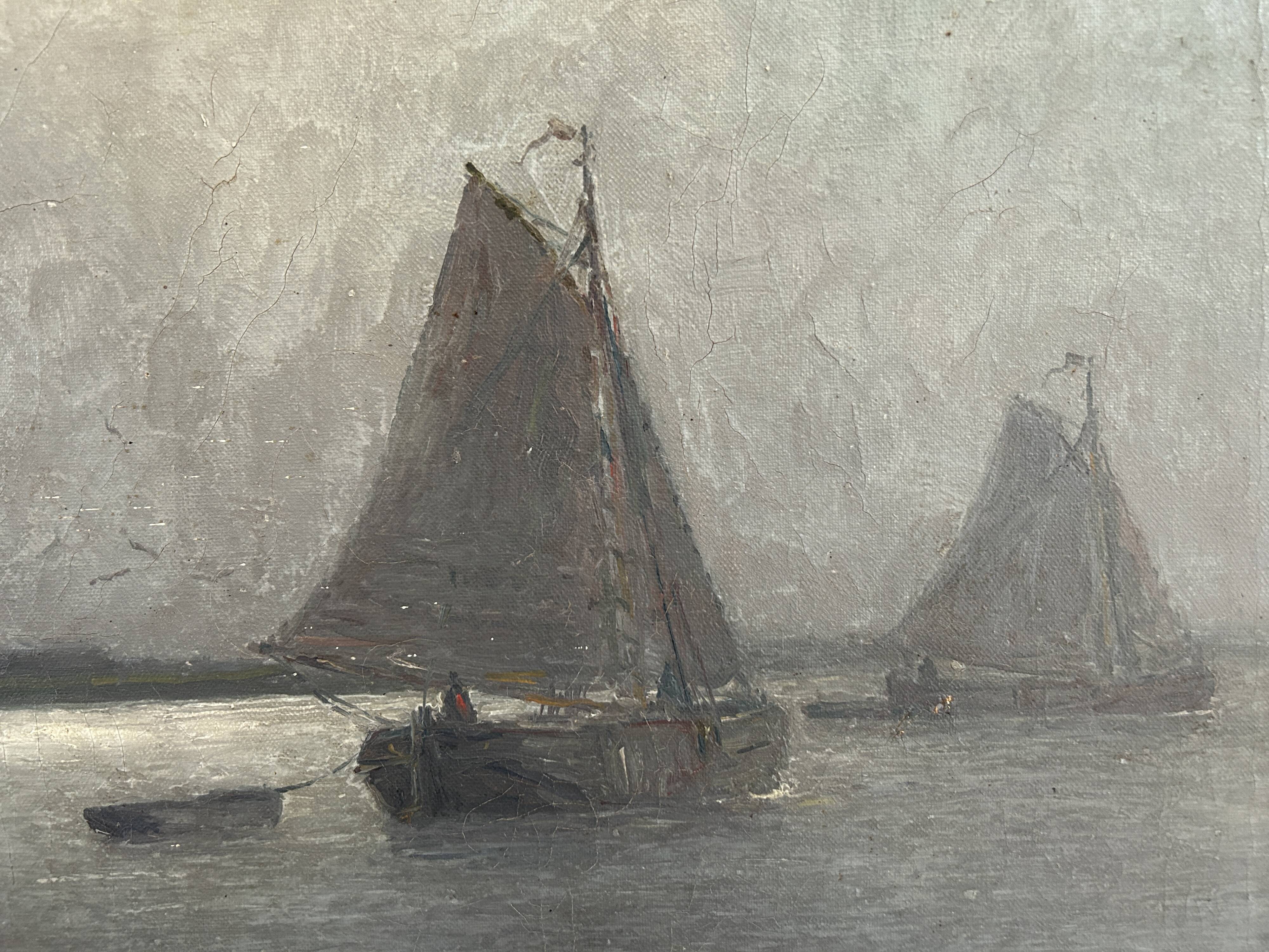 Oil on canvas by Romain Steppe (1859 - 1927) - Seascape