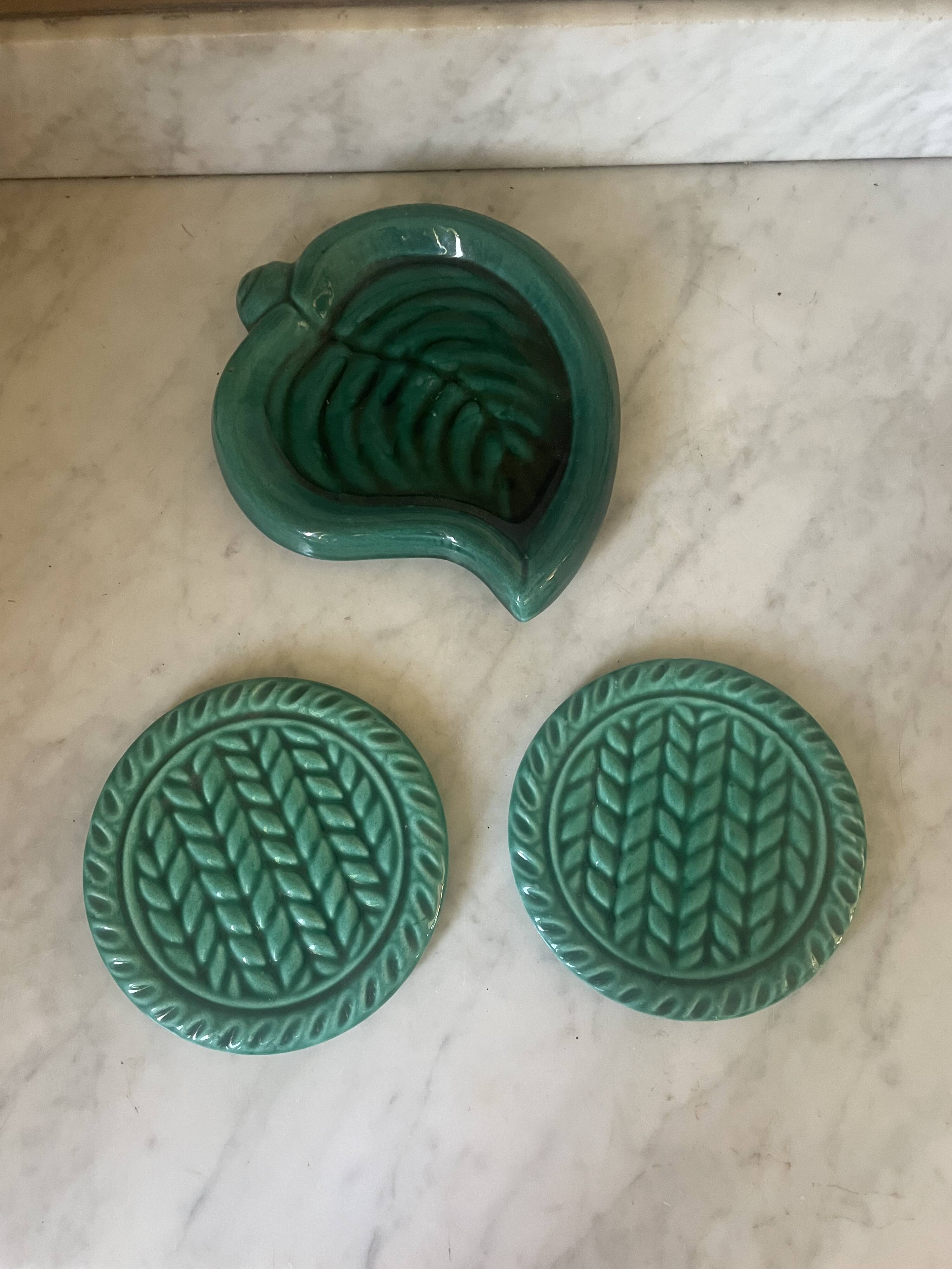 Ensemble de 3 dessous de plat en céramique de Vallauris