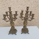 Paire de chandeliers en bronze